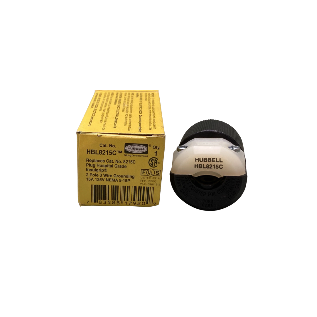 Hubbell HBL8215C Hospital Grade Straight Blade Plug - Image 3